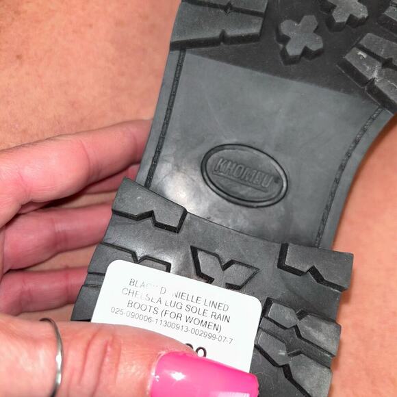 Khombu Women's Danielle fur lined Hiker winter snow Rain Boot black ankle SZ 6 - Picture 4 of 7